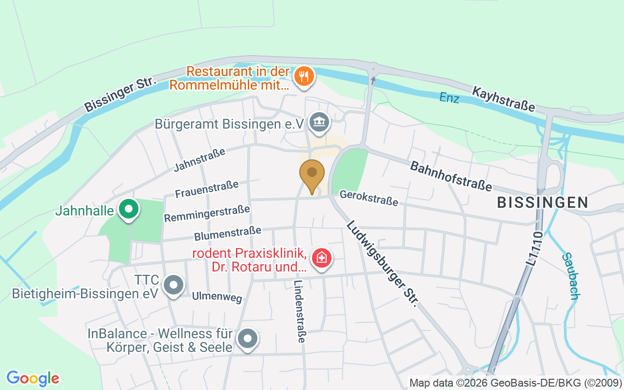 Karte: Standort herrlichsauber GmbH, Gerokstraße 23, Bietigheim-Bissingen